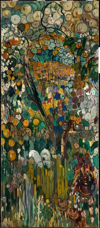 Joaquim Mir, The Gorg Blau (Bozzetto, Katalanische Kunst,  Post-Modernisme, Malerei, Klassische Moderne, Wunschgröße, Wohnzimmer, Treppenhaus, bunt)