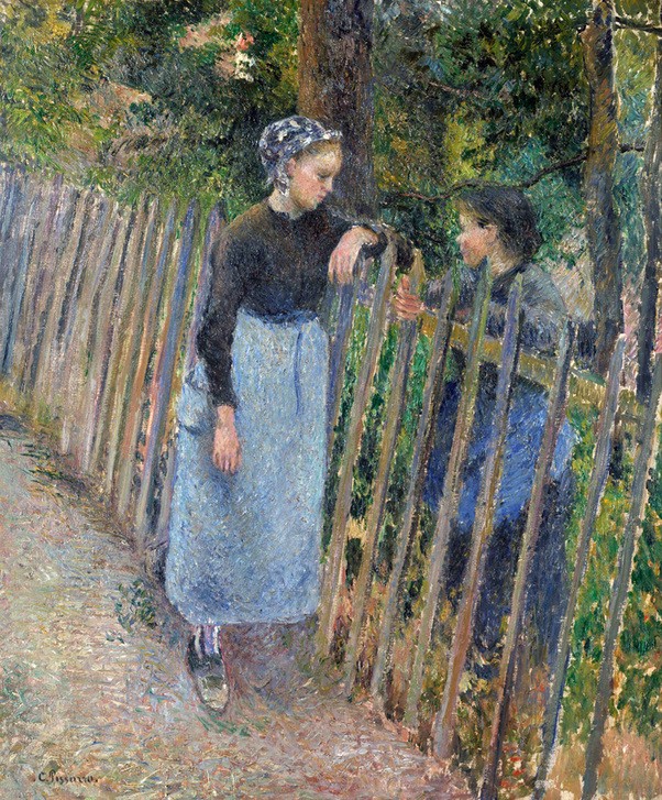 Camille Pissaro, Conversation, ca 1881 (Impressionismus,Genre)