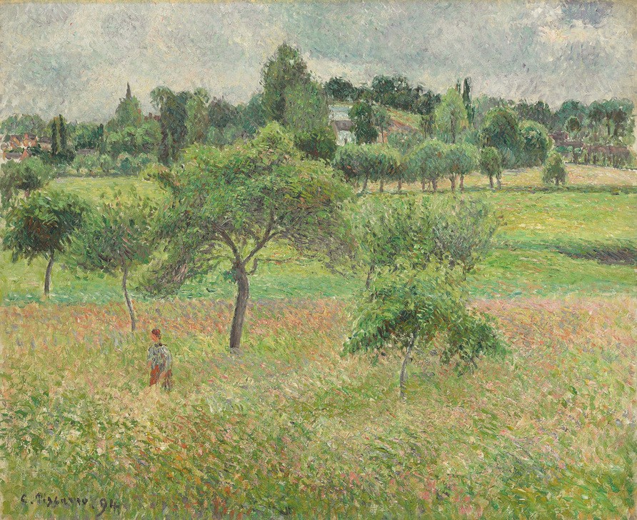 Camille Pissaro, Pommiers à Éragny, 1894 (Jahreszeiten,Sommer,Morgen,Impressionismus,Baum,Wiese,Poesie,Feld,Natur)
