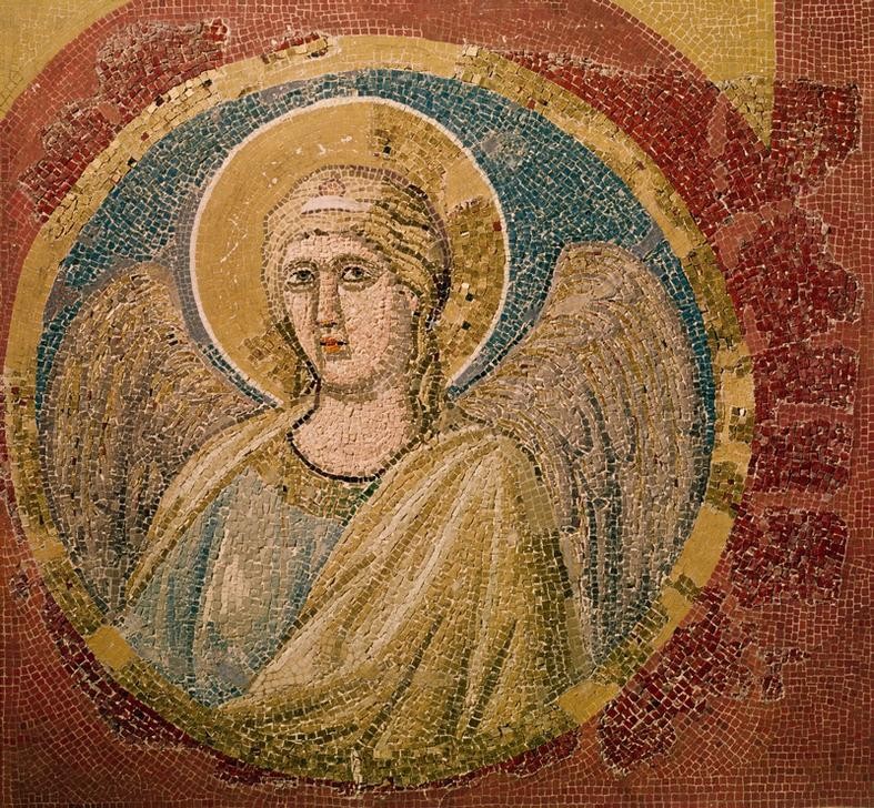 Giotto di Bondone, Engel (Christentum,Engel,Kunst,Religion,Gotik,Tondo,Fragment,Italienische Kunst,Brustbild)