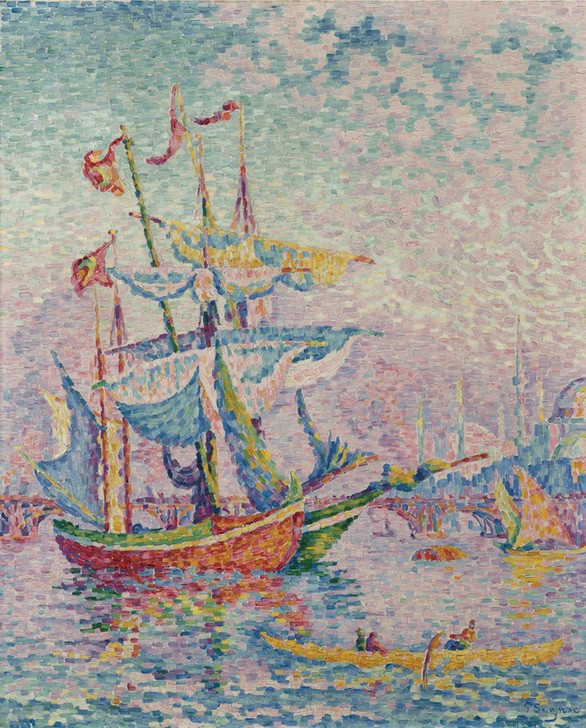 Paul Signac, The Golden Horn. The Bridge, 1907 (Festung,Hafen,Jahreszeiten,Landschaft,Sommer,Impressionismus,Natur)