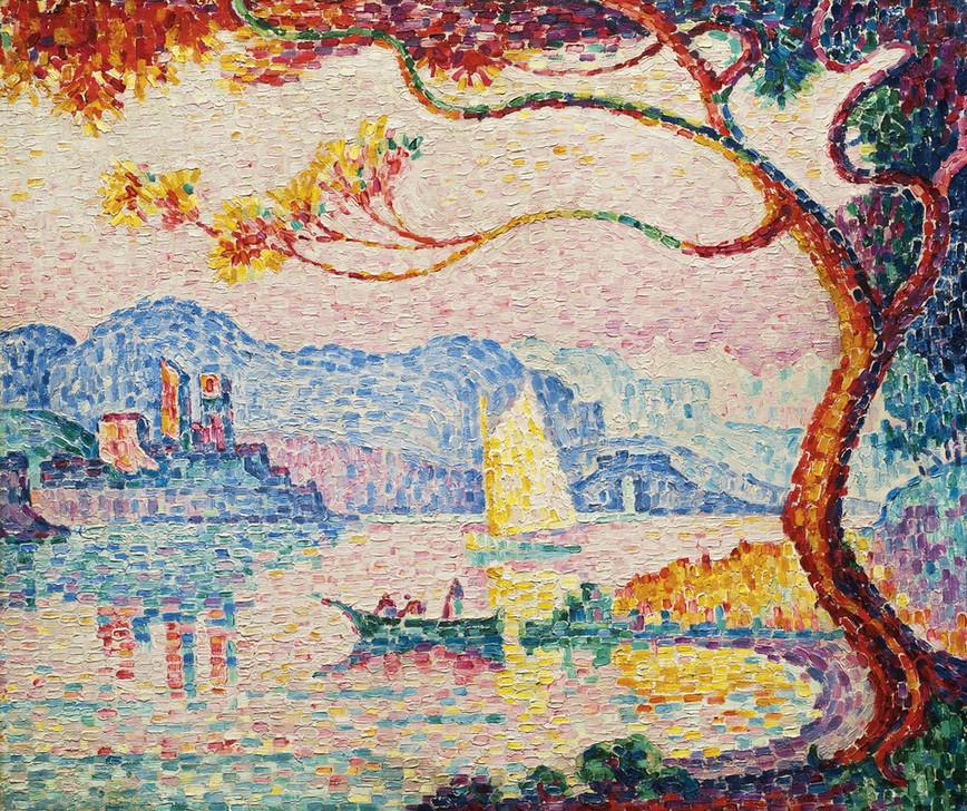 Paul Signac, Antibes, Petit Port de Bacon (Fort,Jahreszeiten,Landschaft,Sommer,Sonne,Meer,Impressionismus)