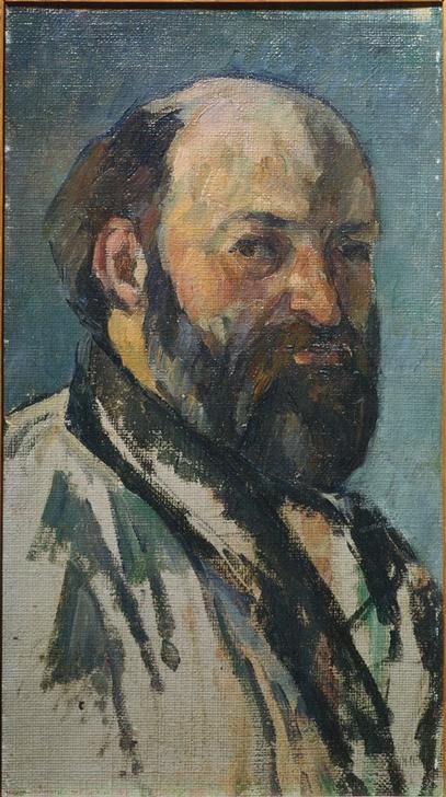 Paul Cézanne, Portrait de l’artiste (Künstler,Maler (Künstler),Mann,Impressionismus,Bart,Selbstbildnis,Portrait,Französische Kunst,Vollbart,Halbglatze,Brustbild,Person)