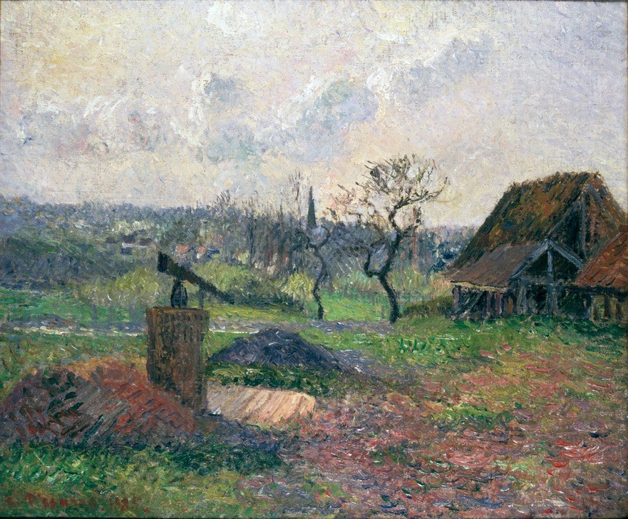 Camille Pissaro, Brick Kiln at Eragny, 1885 (Kunst,Wetter,Impressionismus,Ziegelstein,Farbe)
