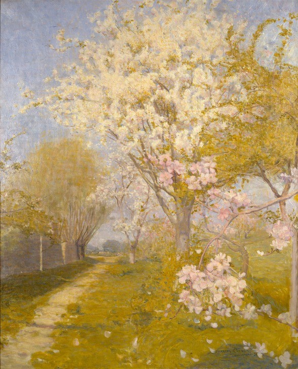 Charles Conder, Apple Blossom at Dennemont, 1893 (Jahreszeiten,Kunst,Landschaft,Impressionismus,Frühling,Baum,Perspektive,Weg,Apfelbaum,Natur,Blüte,Obstbaum,Betrieb,Farbe
Impressionismus, Wunschgröße, Klassiker, Malerei, Wohnzimmer)