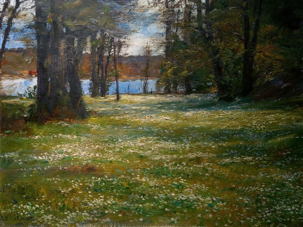 Eugen, Prinz von Schweden, Vitsippor (Botanik,Kunst,Landschaft,Impressionismus,Frühling,Schwedische Kunst,Buschwindröschen,Stille)