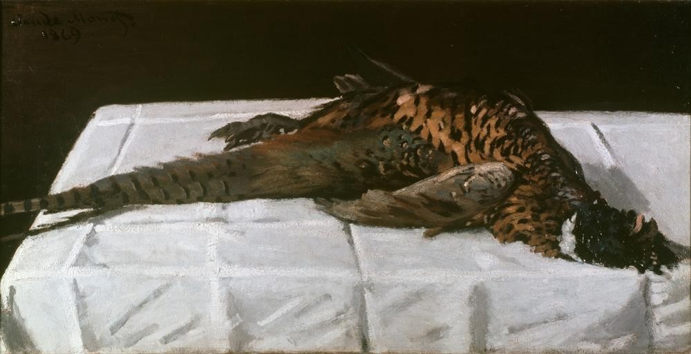 Claude Monet, Le faisan (Fasan, Vogel, Wildbret, Jagd, Stillleben, Jagdstillleben, Ornithologie, Französische Kunst, Impressionismus, Wunschgröße, Wohnzimmer, Esszimmer, Klassiker, Malerei,)