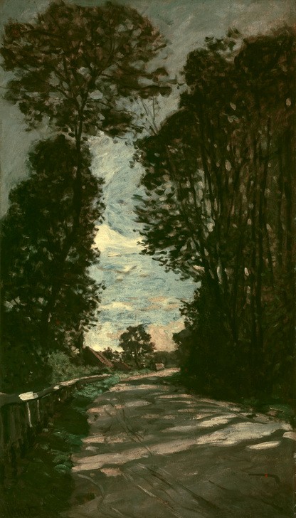 Claude Monet, La route de la ferme Saint-Siméon (Landstrasse, Landschaft, Allee, Bäume, einsamkeit, Frankreich, Französische Kunst, Impressionismus, Wunschgröße, Wohnzimmer, Klassiker, Malerei,)