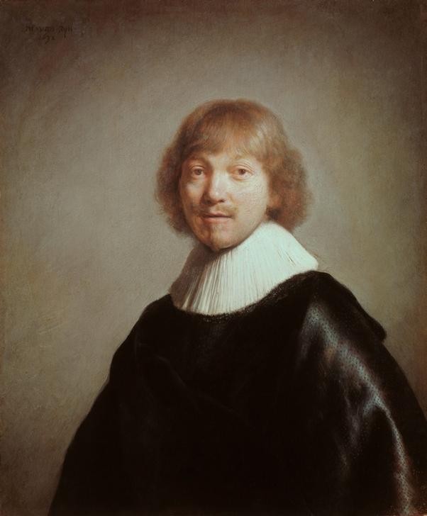 Rembrandt Harmenszoon van Rijn, Bildnis des Jacques III de Gheyn (Grafiker,Künstler,Kunst,Mann,Barock,Portrait,Niederländische Kunst,Holländische Kunst,Brustbild,Person)