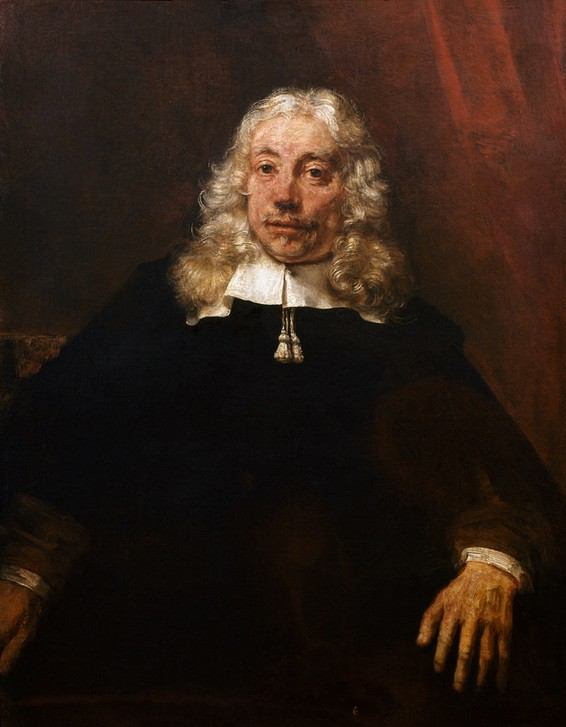 Rembrandt Harmenszoon van Rijn, Bildnis eines Mannes mit blonden Haaren (Kunst,Mann,Mensch,Barock,Portrait,Niederländische Kunst,Holländische Kunst,Blonde Haare,Langes Haar,Halbfigur)
