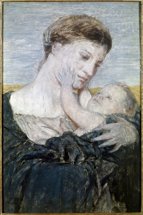 Arnold Böcklin, Mutter und Kind (Baby,Deutsche Kunst,Familie,Frau,Kind,Kunst,Mensch,Mutter Und Kind,Mutter,Schweizerische Kunst,Deutschrömer)