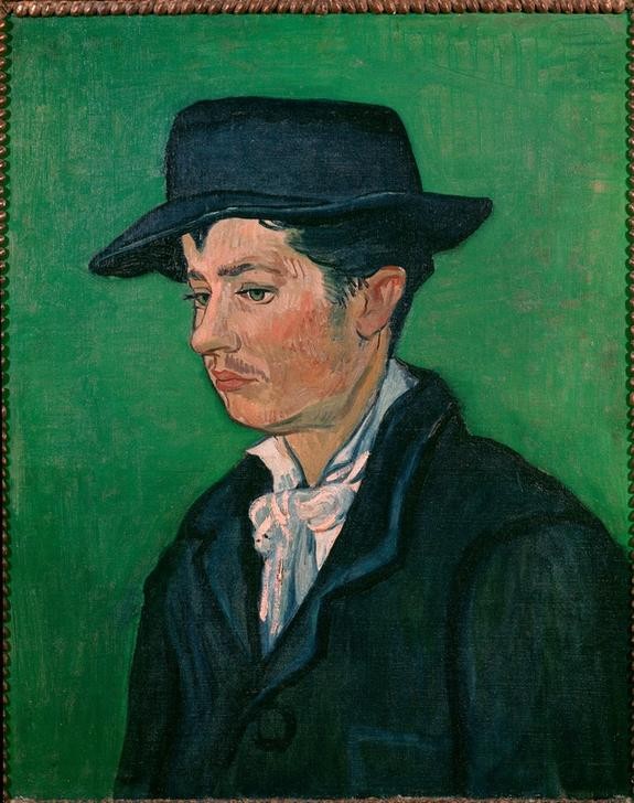 Vincent van Gogh, Bildnis Armand Roulin (Herrenhut,Kopfbedeckung,Kunst,Mann,Mensch,Impressionismus,Portrait,Jüngling,Niederländische Kunst,Holländische Kunst,Brustbild,Jugendlicher,Junger Mann)