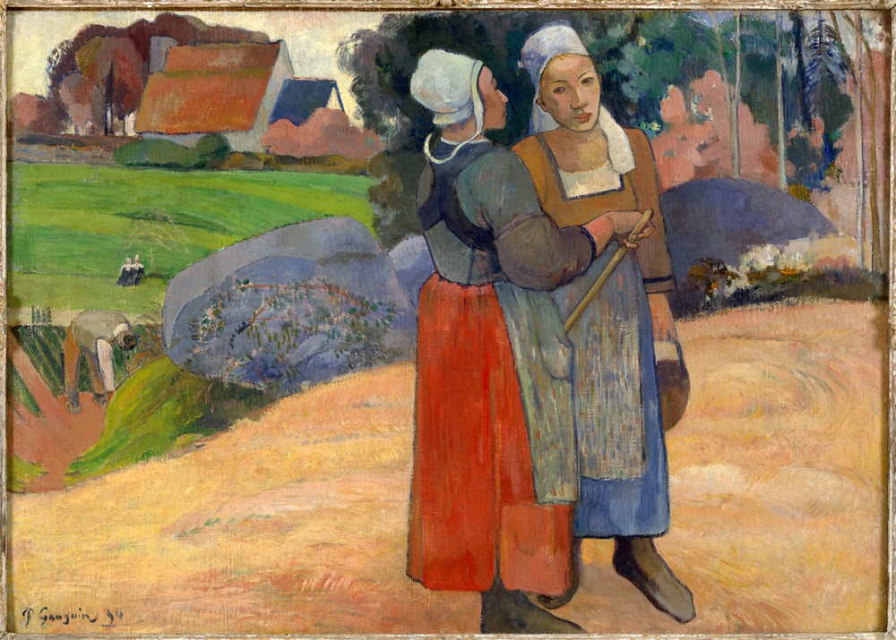 Paul Gauguin, Paysannes bretonnes (Kunst,Landschaft,Tracht,Volkskunde,Bäuerin,Französische Kunst,Frauenleben,Landbevölkerung,Jahrhundertwende,Synthetismus,Land Und Leute,Landwirtschaft)