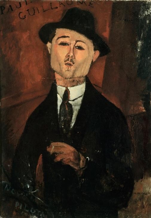 Amedeo Modigliani, Portrait de Paul Guillaume – Novo Pilota (Herrenhut,Kunsthändler,Kunst,Mann,Zigarette,Schnurrbart,Portrait,Italienische Kunst,Ecole De Paris,Person)