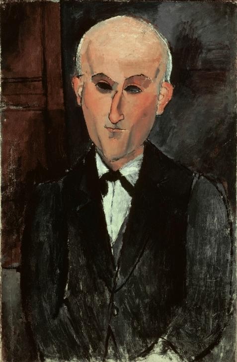 Amedeo Modigliani, Portrait de Max Jacob (Künstler,Literatur,Maler (Künstler),Mann,Schriftsteller,Portrait,Italienische Kunst,Ecole De Paris,Halbfigur,Mehrfachbegabung,Gentleman)