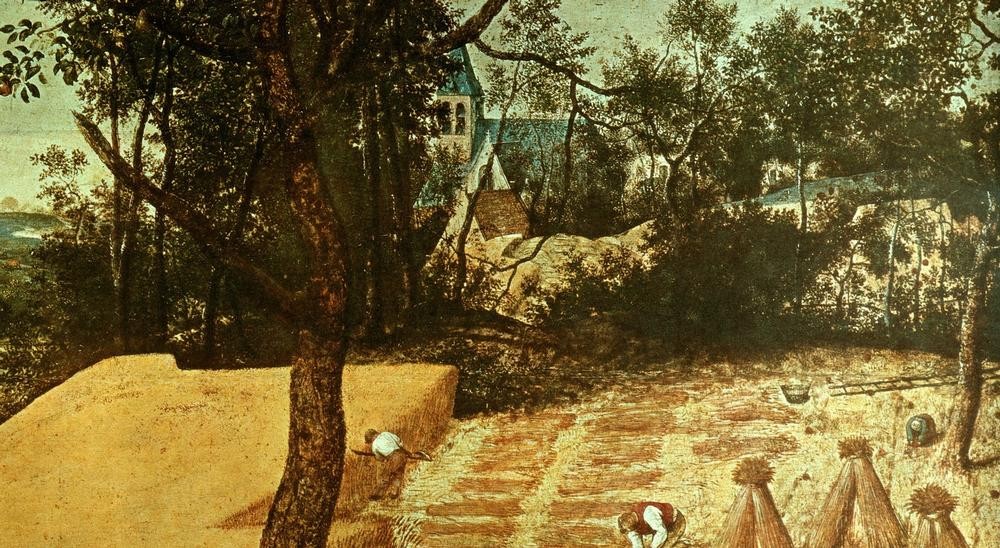 Pieter Brueghel der Ältere, Die Kornernte (Landwirtschaft, Ernte, Getreide, Brot, Jahreszeiten, Sommer, Sense, Garben, Renaissance, Klassiker,  Malerei, Wunschgröße, Wohnzimmer, bunt)