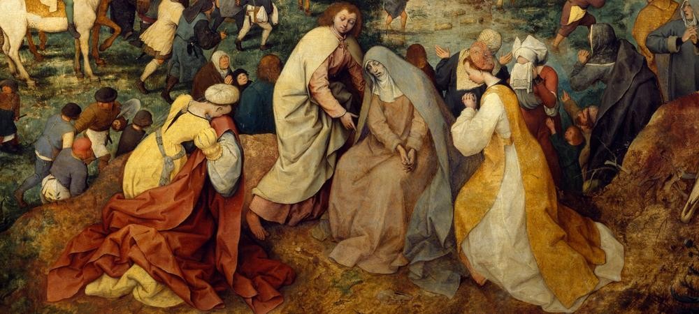 Pieter Brueghel der Ältere, Die Kreuztragung Christi (Christentum,Religion,Renaissance,Neues Testament,Bibel,Kreuztragung,Niederländische Kunst,Passion Christi,Ausschnitt)