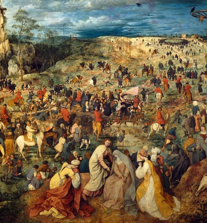 Pieter Brueghel der Ältere, Die Kreuztragung Christi (Christentum,Religion,Renaissance,Neues Testament,Bibel,Kreuztragung,Niederländische Kunst,Passion Christi,Ausschnitt)