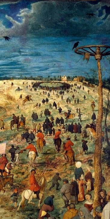 Pieter Brueghel der Ältere, Die Kreuztragung Christi (Christentum,Religion,Renaissance,Neues Testament,Bibel,Kreuztragung,Niederländische Kunst,Passion Christi,Ausschnitt)