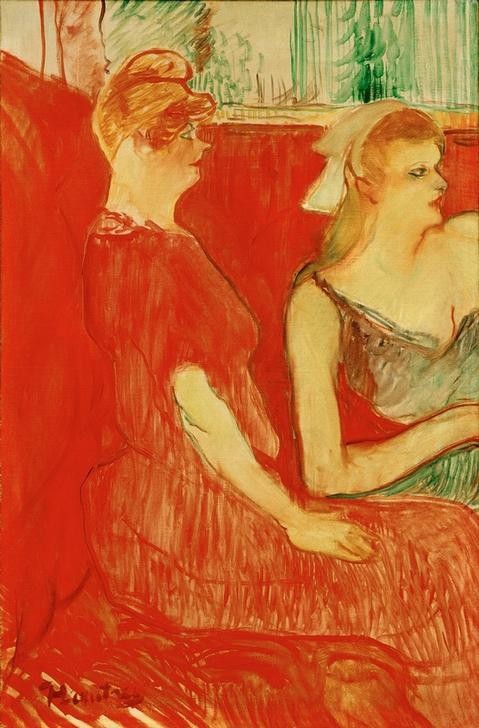 Henri de Toulouse-Lautrec, Im Salon der Rue des Moulins (Erotik,Frau,Jugendstil,Prostitution,Salon,Prostituierte,Französische Kunst,Sexualität,Frauenleben,Bordell,Halbwelt)