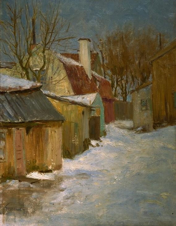 Eugen, Prinz von Schweden, Fran Fjällgatan i Stockholm (Landschaft,Strasse (Allgemein),Winter,Schnee,Schwedische Kunst)