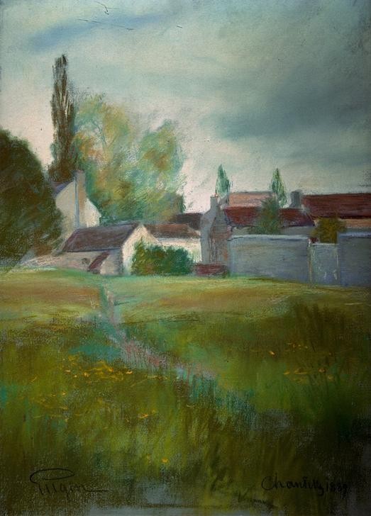 Eugen, Prinz von Schweden, By vid Chantilly (Dorf,Haus,Kunst,Landschaft,Wiese)