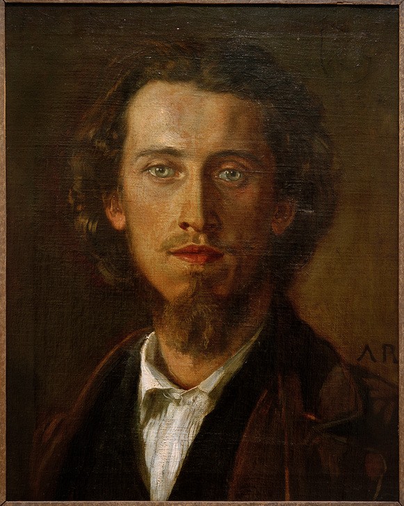 Anton Romako, Bildnis Schwach (Kunst,Mann,Mensch,Bart,Portrait,Österreichische Kunst,Vollbart,Blick Aus Dem Bild,Brustbild,Junger Mann)