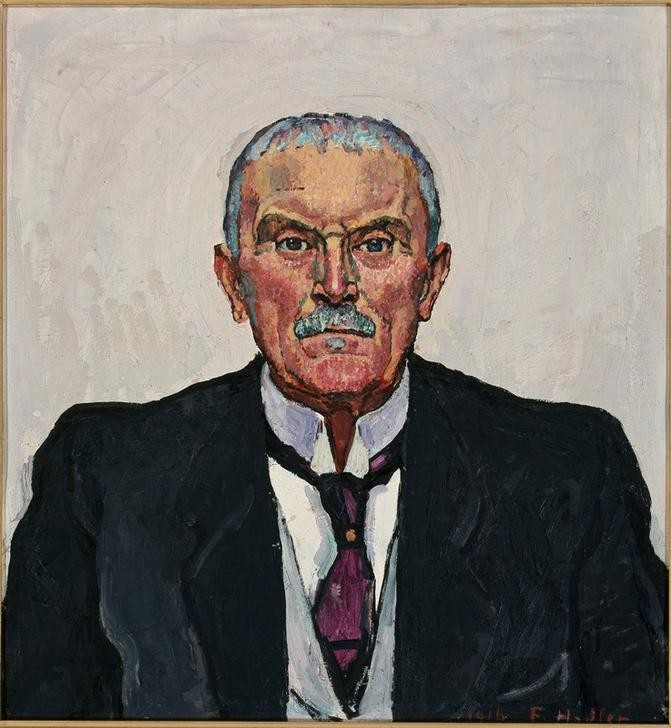 Ferdinand Hodler, Bildnis Adrien Lachenal (Jugendstil,Kunst,Mann,Politiker,Politik,Krawatte,Bundespräsident,Portrait,Bundesrat,Schweizerische Kunst,Brustbild,Freisinnig-Demokratische Partei Der Schweiz,Person,Stehkragen)