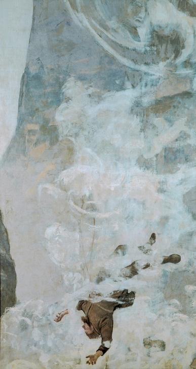 Ferdinand Hodler, Absturz II (Bergsteigen,Bergsteiger,Gebirge,Jugendstil,Kunst,Freizeit,Sport,Tod,Symbolismus,Absturz,Sportunfall,Schweizerische Kunst,Alpinismus)