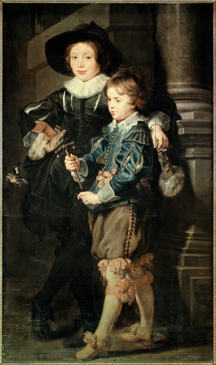 Peter Paul Rubens, Rubens’ Kinder (Familie,Flämische Kunst,Geschwister,Kindermode,Kind,Kunst,Spielzeug,Barock,Portrait,Niederländische Kunst,Knabe,Sohn,Kind Berühmter Persönlichkeiten,Sohn Von Berühmten,Doppelportrait,Ganzfigurig)