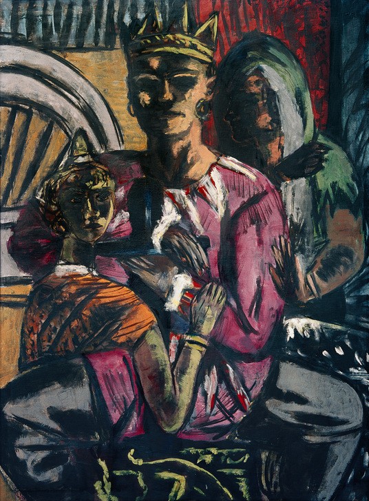 Max Beckmann, Der König (König, Krone, Personen, Klassische Moderne, Malerei, Expressionismus, Mensch und Gesellschaft, Wunschgröße, Wohnzimmer, bunt)