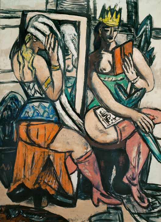 Max Beckmann, untitled (Theater, Revue, Tänzerinnen, Expressionismus, Klassische Moderne, Malerei, Wohnzimmer, Treppenhaus, Wunschgröße, bunt)