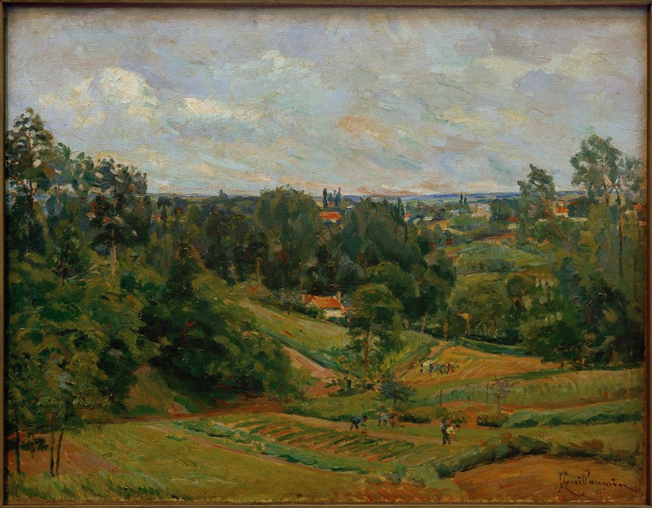 Jean-Baptiste-Armand Guillaumin, Landschaft bei Pontoise (Landschaftsmalerei, Frankreich, französche Landschaft, Horizont, Klassische Moderne, Impressionismus, Wunschgröße, Wohnzimmer,)