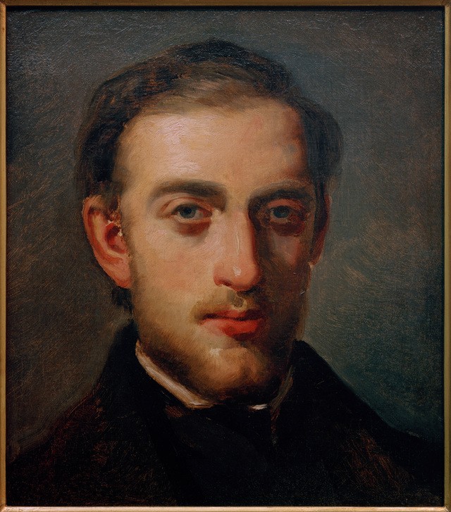 Camille Pissarro, Porträt des Malers Fritz Melbye (Künstler,Kunst,Maler (Künstler),Mann,Bart,Portrait,Kopf,Person)