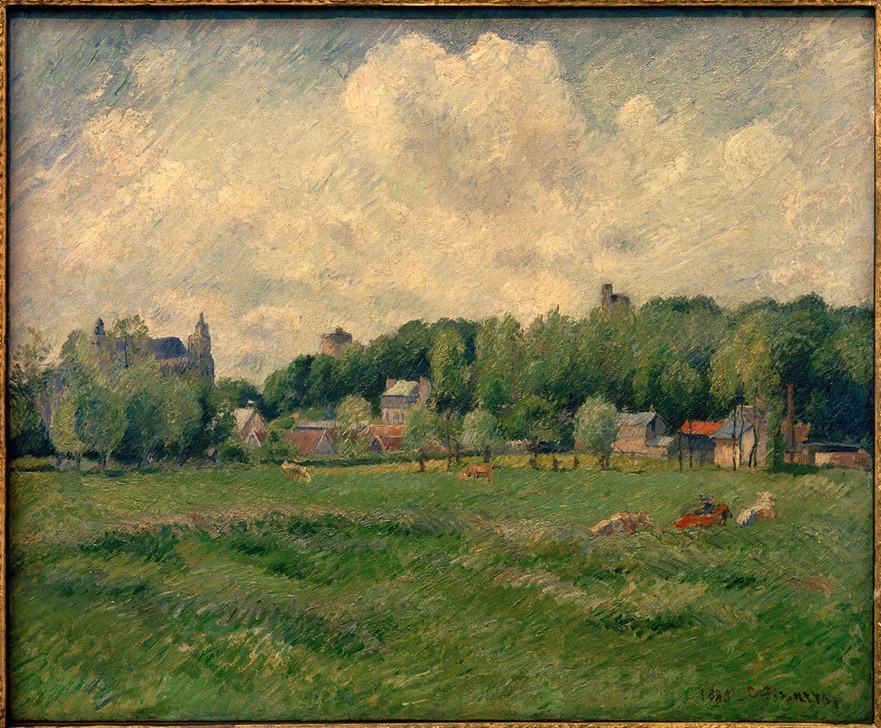 Camille Pissarro, Wiesen in Gisors (Kunst,Landschaft,Impressionismus,Wiese,Französische Kunst)