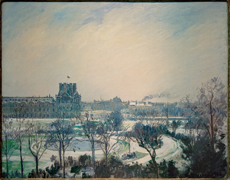 Camille Pissarro, Der Tuileriengarten im Schnee (Garten Und Park,Geographie,Jahreszeiten,Kunst,Park,Stadt,Stadtpark,Winter,Impressionismus,Schnee,Grossstadt,Vedute,Stadtansicht,Französische Kunst,Ansicht,Jahrhundertwende,Stadtlandschaft,Topographie)