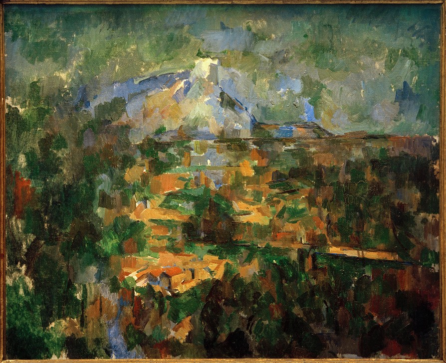 Paul Cézanne, Das Bergmassiv Sainte-Victoire, von Les Lauves aus gesehen (Gebirge,Kunst,Landschaft,Impressionismus,Französische Kunst,Jahrhundertwende,Berg)