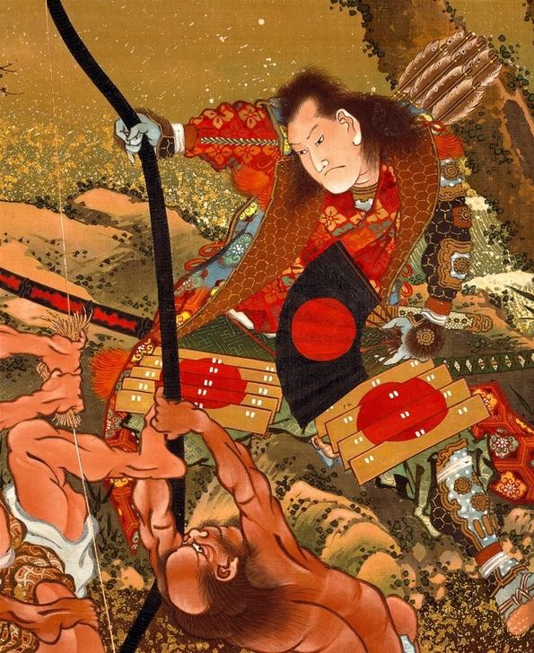 Katsushika Hokusai, Tametomo and the inhabitants of Onigashima Island
