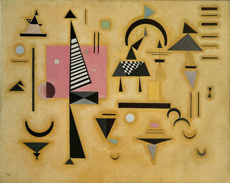 Wassily Kandinsky, Entscheidendes Rosa (Bauhaus,Kunst, Abstrakte Kunst, Russische Kunst, Abstraktion, Linien, Zacken, Wohnzimmer, Treppenhaus, Wunschgröße, bunt)