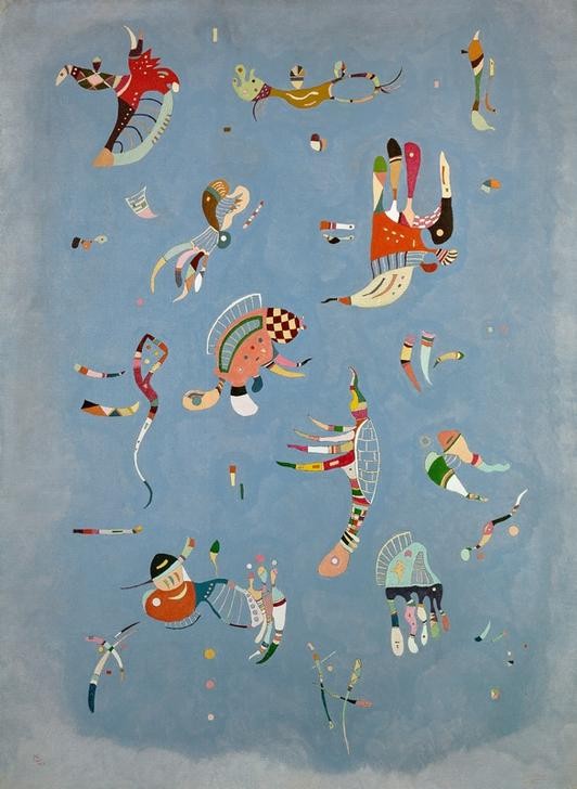 Wassily Kandinsky, Himmelblau (Kunst,Expressionismus,Der Blaue Reiter,Abstrakte Kunst,Russische Kunst,Blau,Monogramm,Abstraktion,Form,Farbe)