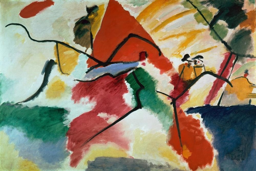 Wassily Kandinsky, Impression V (Park) (Kunst,Landschaft,Park,Expressionismus,Der Blaue Reiter,Abstrakte Kunst,Russische Kunst,Abstraktion,Neue Kuenstlervereinigung Muenchen,Farbigkeit,Farbe)