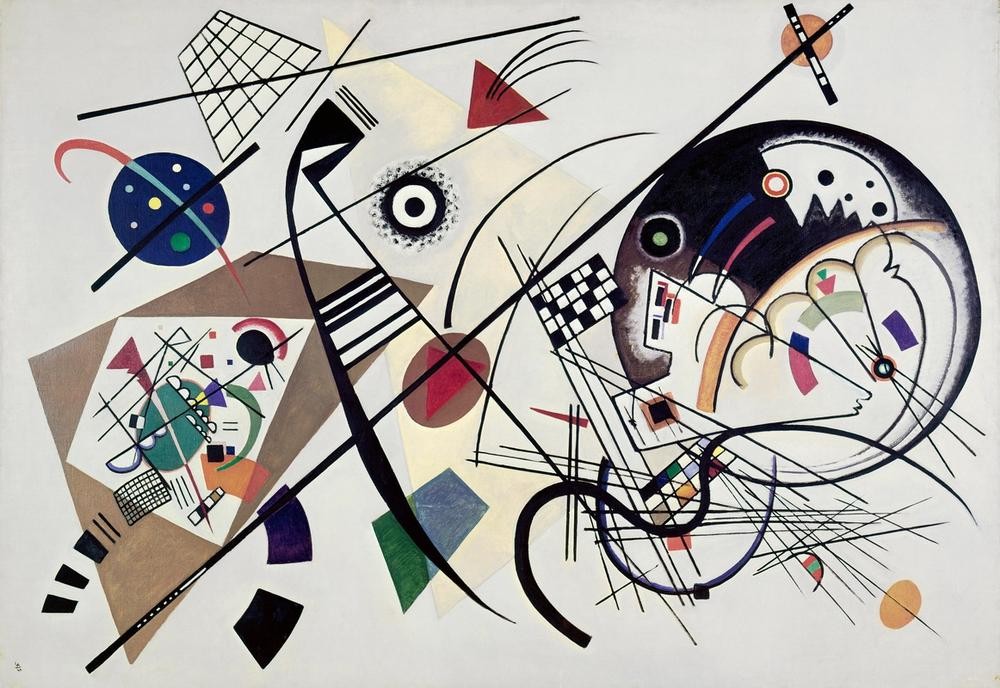 Wassily Kandinsky, Durchgehender Strich (Bauhaus,Geometrie,Kunst,Expressionismus,Geometrisch,Der Blaue Reiter,Abstrakte Kunst,Russische Kunst,Kreis,Monogramm,Abstraktion,Form,Diagonale,Farbigkeit,Farbe)