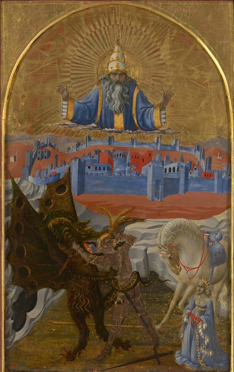 Paolo Uccello, St George slaying the dragon (Heiliger Georg, Held, Drachen, Drachentöter, Rettung, Jungfrau, Gott, Legenda Aurea, Klassiker, Renaissance, Wunschgröße, Wohnzimmer)