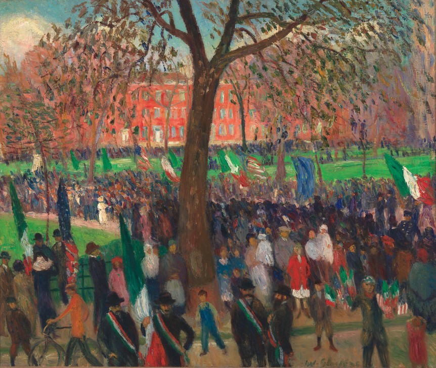 William Glackens, Parade, Washington Square (Parade (Aufmarsch),Baum,Us-Amerikanische Kunst,Fahne,Ashcan School)