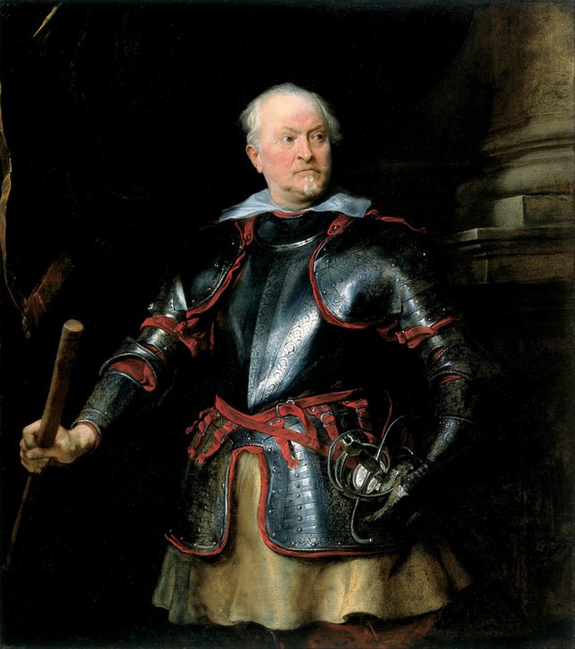 Anthonis van Dyck, Portrait of a A Man in Armor (Portrait, Mann, Adel, höfisch, Prunk, Herrenmode, Rüstung, Edelmann, Menschen, Barock, Klassiker, Wunschgröße, Wohnzimmer)