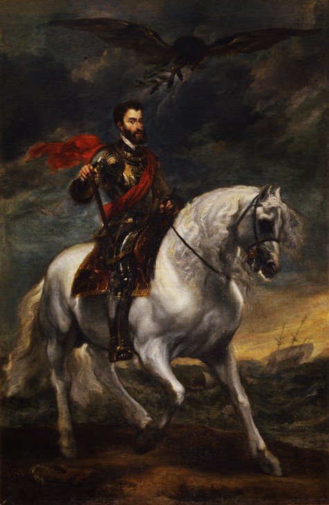 Anthonis van Dyck, Ritratto equestre dell’imperatore Carlo V (Adler,König,Rüstung (Schutzkleidung),Reiterbildnis)