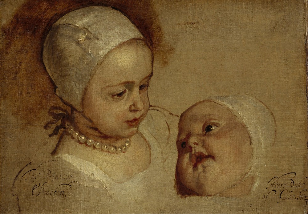 Anthonis van Dyck, Princess Elizabeth and Princess Anne (Kind,Portrait,Tochter)