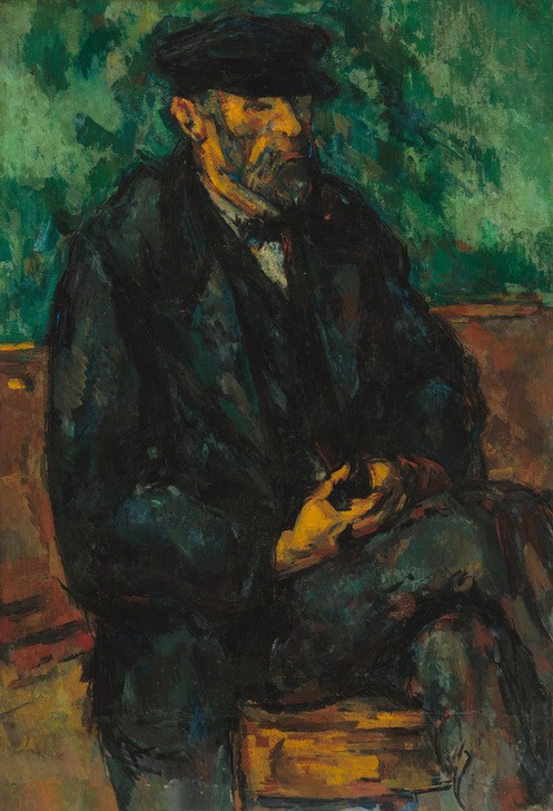 Paul Cézanne, The Gardener Vallier, 1906 (Mann, alter Mann, sitzender Mann, bärtige Mann, Menschen, Kappe, düster, Impressionismus, Wunschgröße, Wohnzimmer, Esszimmer, Klassiker,)