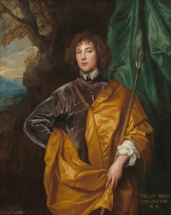Sir Anthony van Dyck Philip, Lord Wharton (Portrait, junger Mann, Adel, edel, englischer Politiker, Wunschgröße, Klassiker, Malerei, Barock, Wohnzimmer,)