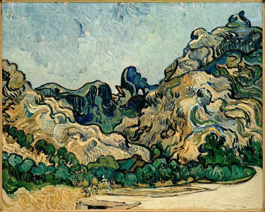 Vincent van Gogh, Montagnes à Saint-Rémy (Geographie,Kunst,Landschaft,Impressionismus,Niederländische Kunst,Hügel,Berg,Topographie,Postimpressionismus)